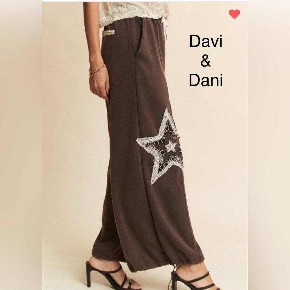 BPB13-5🤎🤍DAVI & DANI delicious Chocolate Star embellished denim perfect day2date - Picture 5 of 9